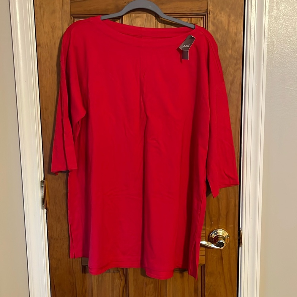 NWT JJill Luxe Supima pleat-back tunic